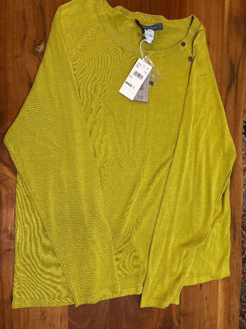 Austin Reed Women's 100% Silk Ribbed Long Sleeve Sweater w/ Button Shoulder NWT